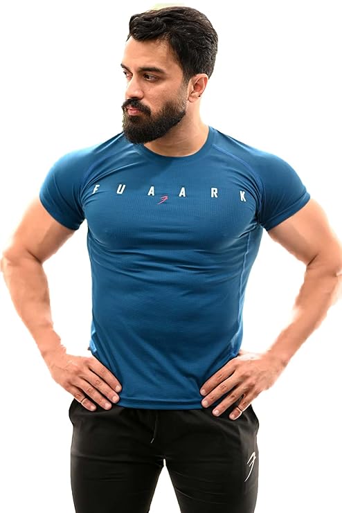 FUAARK Men’s Round Neck Slim fit Gym & Active wear Sports T-Shirt